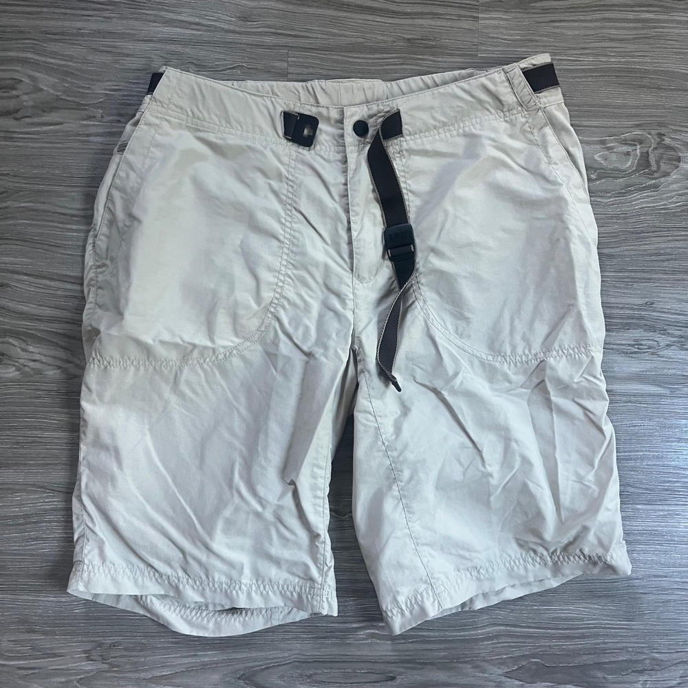 REI Sahara Men Khaki Nylon Hiking Shorts UPF 50+ Belted Tan Size XL